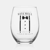 Hochzeit Tuxedo Personalisierter Vater des Bräutig Weinglas Ohne Stiel (Vorderseite)