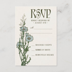Hochzeit UAWG kardiert   Blumenkunst Nouveau RSVP Karte