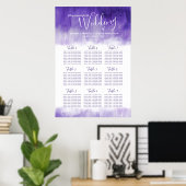Hochzeit ultra violett lila abstrakter Tisch Plan Poster (Heimbüro)
