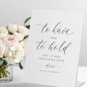 Hochzeit, um Ihr Getränk kalt Behalten und zu halt Sockelschild