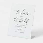 Hochzeit, um Ihr Getränk kalt Behalten und zu halt Sockelschild (Vorderseite)