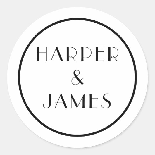 Hochzeit Umschlag Aufkleber im Pariser Stil (Vorderseite)