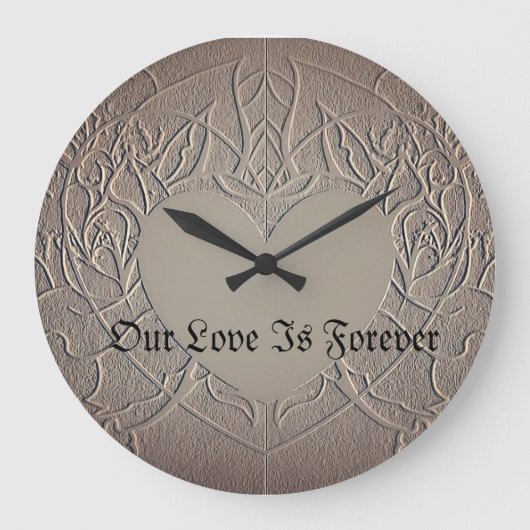 Hochzeit und ewige Liebeszeit Große Wanduhr (Vorderseite)