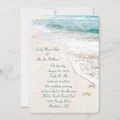 Hochzeit und Starfish am Strand Einladung (Vorderseite)