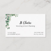 Hochzeit- und Veranstaltungsplaner Visitenkarte (Rückseite)
