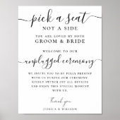 Hochzeit Unplugged Zeremonie Wählen Sie einen Plat Poster (Vorne)