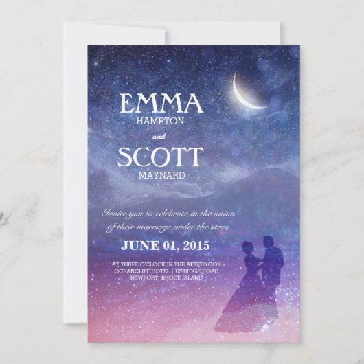 Hochzeit unter den Sternen Einladung Tanzpaare (Vorderseite)