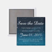 Hochzeit unter den Sternen Save the Date BLAU Magnet (Vorderseite/Rückseite)