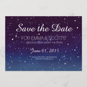 Hochzeit unter den Sternen Save the Date LILA