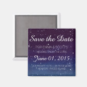 Hochzeit unter den Sternen Save the Date LILA Magnet (Vorderseite/Rückseite)