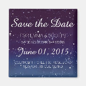 Hochzeit unter den Sternen Save the Date LILA Magnet (Vorne)
