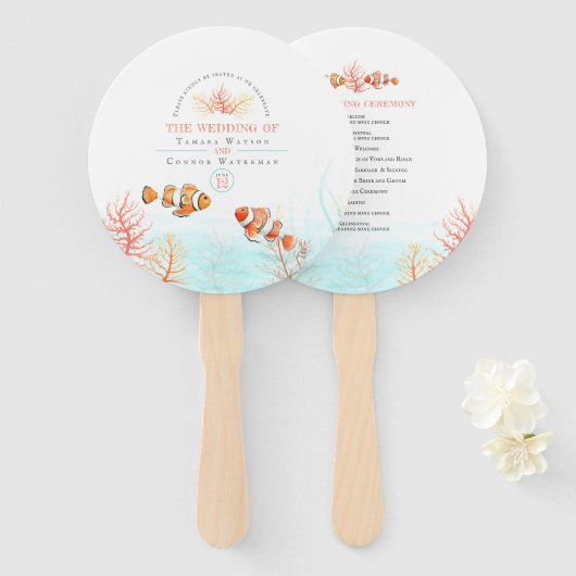 Hochzeit unter Wasser Kunst Korallen und Fische Aq Fächer (Vorne und Hinten)