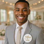 Hochzeit Usher Gold und White Button