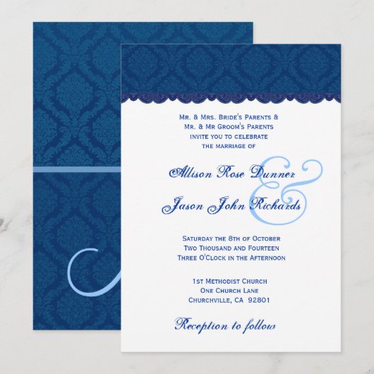 Hochzeit V001 Einladung (Vorne/Hinten)