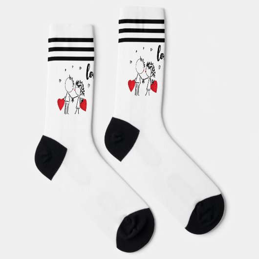 Hochzeit, Valentinstag-Socken Socken (Rechts)