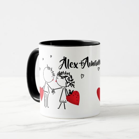 Hochzeit, Valentinstag Tasse (Vorderseite Links)