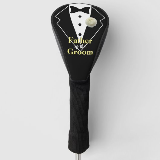 Hochzeit Vater des Groom Tuxedo Personalisiert Golf Headcover (Vorderseite)