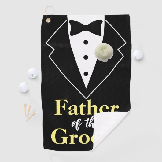 Hochzeit Vater des Groom Tuxedo Personalisiert Golfhandtuch (Insitu)