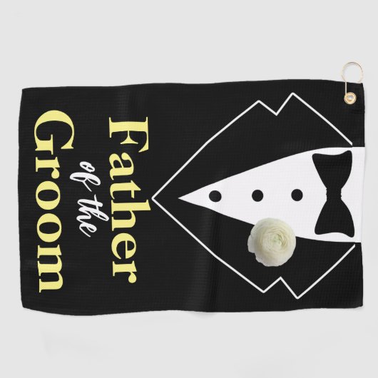 Hochzeit Vater des Groom Tuxedo Personalisiert Golfhandtuch (Horizontal)