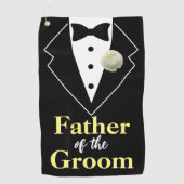 Hochzeit Vater des Groom Tuxedo Personalisiert Golfhandtuch (Vorderseite)