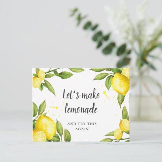 Hochzeit verändern das Datum, an dem Lemons Blosso Postkarte (Stehend Vorderseite)