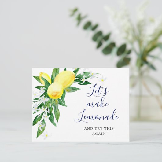 Hochzeit verändern das Datum, an dem Lemons Blosso Postkarte (Stehend Vorderseite)