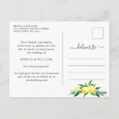 Hochzeit verändern das Datum, an dem Lemons Blosso Postkarte (Rückseite)