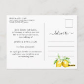 Hochzeit verändern das Datum, an dem Lemons Blosso Postkarte (Rückseite)