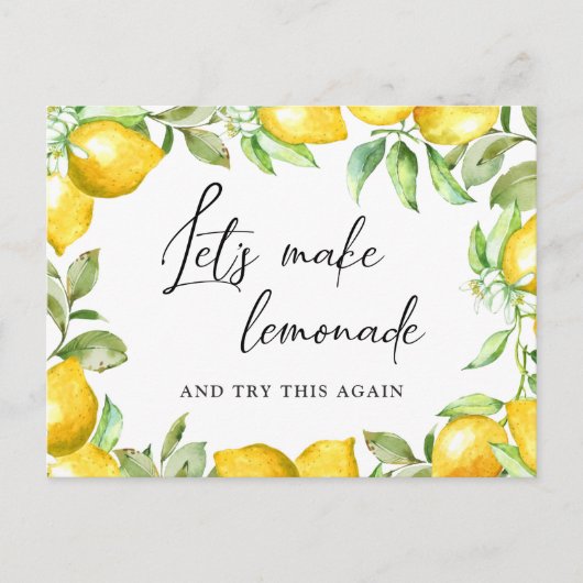 Hochzeit verändern das Datum, an dem Lemons Blosso Postkarte (Vorderseite)