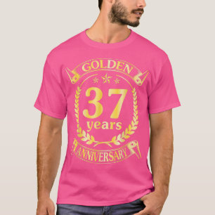 Hochzeit Verheiratet Golden 37 Jahre Jubiläum für T-Shirt