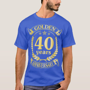 Hochzeit Verheiratet Golden 40 Jahre Jubiläum für T-Shirt