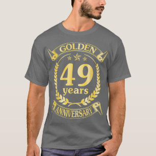 Hochzeit Verheiratet Golden 49 Jahre Jubiläum für T-Shirt