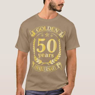 Hochzeit Verheiratet Golden 50 Jahre Jubiläum für T-Shirt