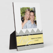 Hochzeit Verlobt Chic Zickzack Moderne Personalisi Fotoplatte (Seite)