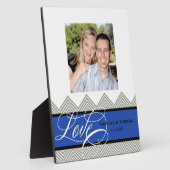 Hochzeit Verlobt Chic Zickzack Moderne Personalisi Fotoplatte (Seite)
