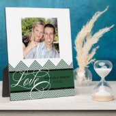 Hochzeit Verlobt Chic Zickzack Moderne Personalisi Fotoplatte (Seite)