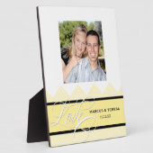 Hochzeit Verlobt Chic Zickzack Moderne Personalisi Fotoplatte (Seite)