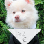 Hochzeit/Verlobung Bandana | Ich tue auch | weiß Halstuch<br><div class="desc">Klein oder groß, kann dieses Haustierbandana für Hunde oder Katzen verwendet werden. Minimal, modern und individuell mit dem Namen Ihres Haustieres. Ein Grundnahrungsmittel für alle, die Ihr Hund oder Ihre Katzenmutter gerne in Ihren speziellen Tag einbinden möchte! Alle Texte sind individuell anpassbar ↣ klicken Sie einfach auf die Schaltfläche "Personalisieren"....</div>