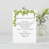 Hochzeit, Verlobung, Brautparty-Menü Menükarte (Stehend Vorderseite)