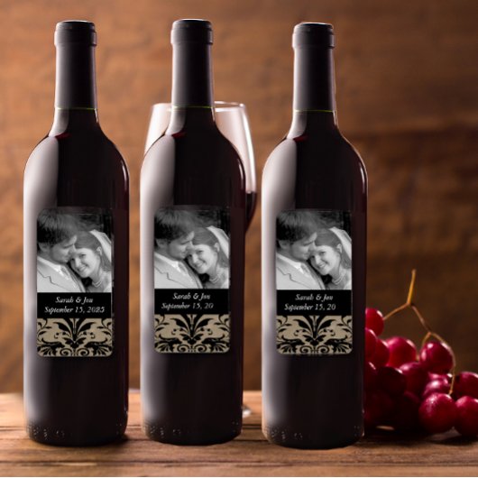 Hochzeit Verlobung Foto Damask Save the Date