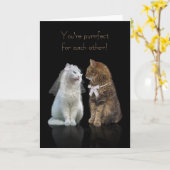 Hochzeit / Verlobung Glückwunsch für Cat Lovers Karte (Gelbe Blume)