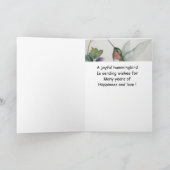 Hochzeit Verlobung Happy Hummingbird Karte (Innenseite)