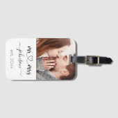 Hochzeit Verlobung Herz Foto Gepäckanhänger (Vorderseite (Horizontal))