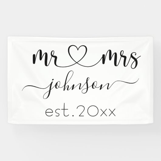 Hochzeit Verlobung Herz Frau Personalisierte Bezei Banner (Horizontal)