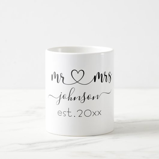 Hochzeit Verlobung Herz Frau Personalisierte Bezei Kaffeetasse (Mittel)