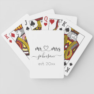 Hochzeit Verlobung Herz Frau Personalisierte Bezei Spielkarten