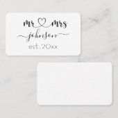 Hochzeit Verlobung Herz Frau Personalisierte Bezei Visitenkarte (Vorne/Hinten)