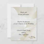 Hochzeit / Verlobung Rings auf Satin Einladung (Rückseite)