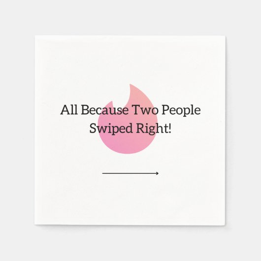 Hochzeit/Verlobung Swiped Rechts Napkins Serviette (Vorderseite)