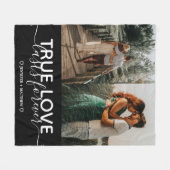 Hochzeit Verlobung Wahre Liebe Foto Fleecedecke (Vorderseite (Horizontal))